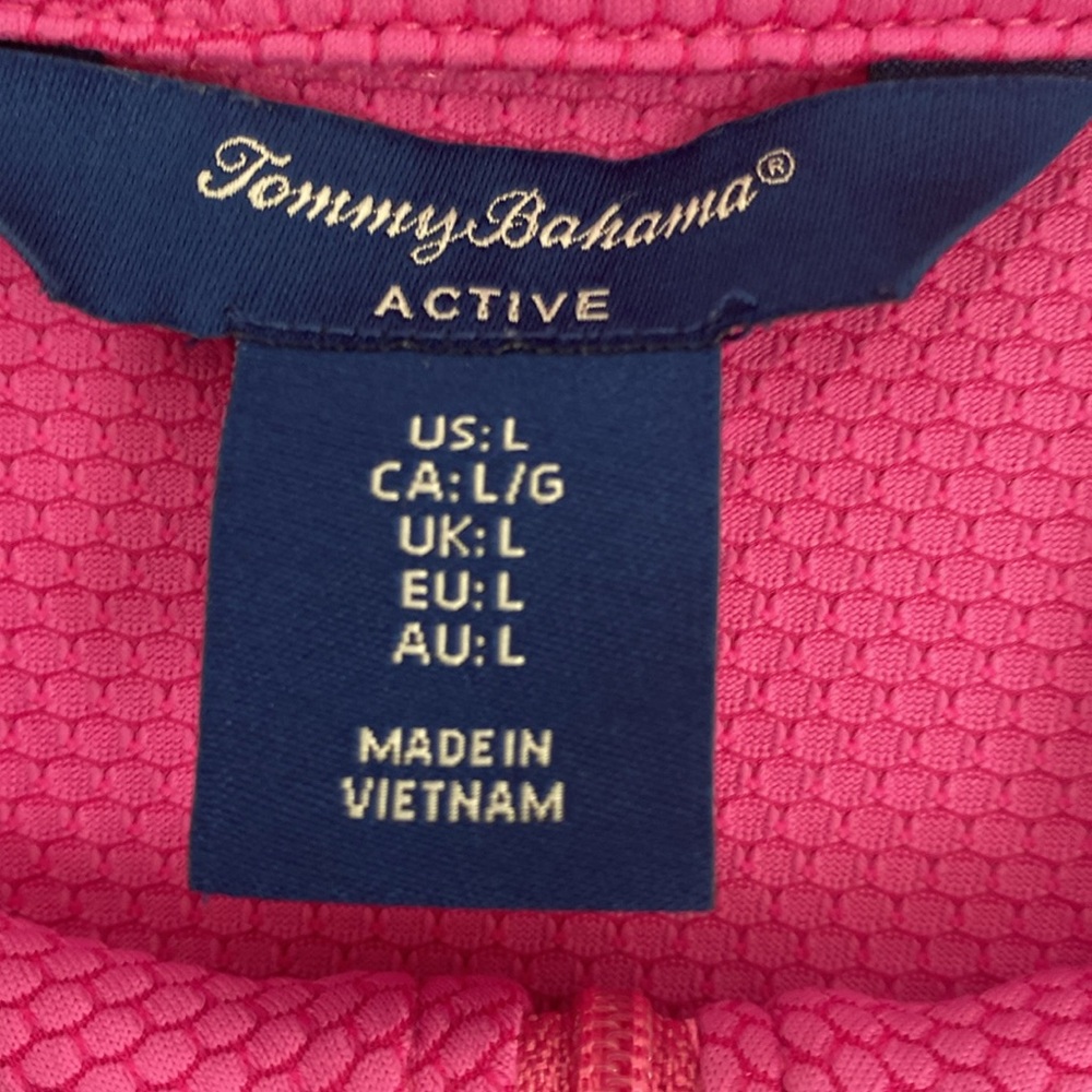 Tommy Bahama Active women’s hot pink fuschia 1/2 zip performance top Sz L - Picture 4 of 10